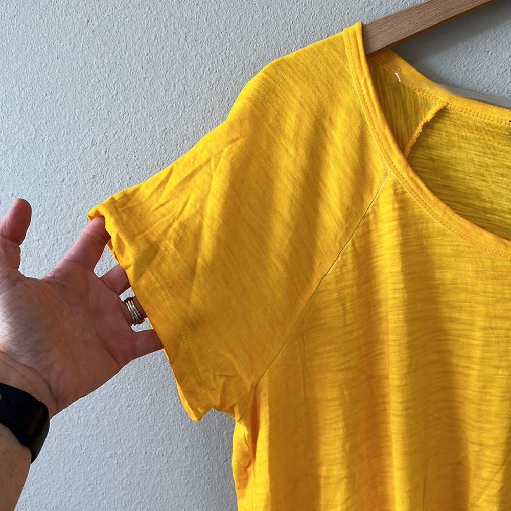 Sanctuary Yellow Short Sleeve Tie Front Blouse XL - Picture 5 of 10